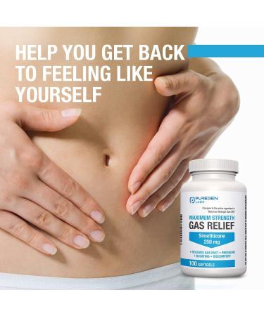 Maximum Strength Gas Relief Softgels 250mg - 200 Count - Relieve Pressure, Bloating & Discomfort - Comparable to Gas-X & Phazyme - Buy Online on GoSupps.com
