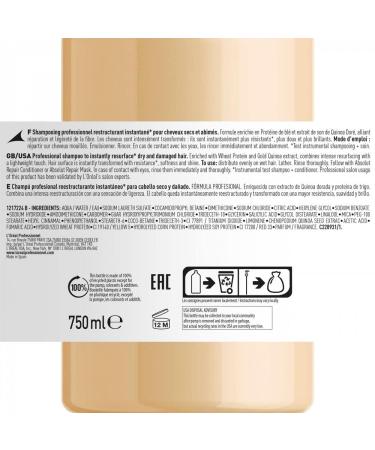 L'Or al Professionnel Absolutely Repair Shampoo 1.5L - Repairing Shampoo for Dry Strained Hair with Quinoa | Series Expert - Shop Internationally! - Buy Online on GoSupps.com