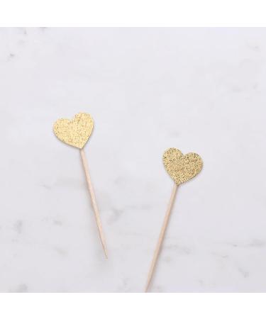 24pcs Cupcake Toppers Gold Glitter Cake Decorating Toppers Heart Toppers for Birthday Valentines Wedding Cake Decorations Cupcake Toppers (Heart Toppers) - Buy Online on GoSupps.com