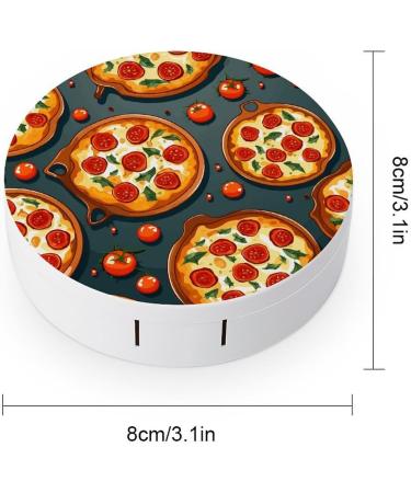 Pizza Print Contact Lens Case - Stylish & Travel-Friendly Lens Care Box - Buy Online on GoSupps.com