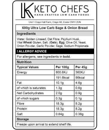Keto Chefs Ultra Low Carb Freshly Baked Keto Bread Basket Bundle - Multiseed + Sage & Onion + Rustic Sandwich 600g x 3 Loaves Mixed Basket 1 Count (Pack of 3) - Buy Online on GoSupps.com