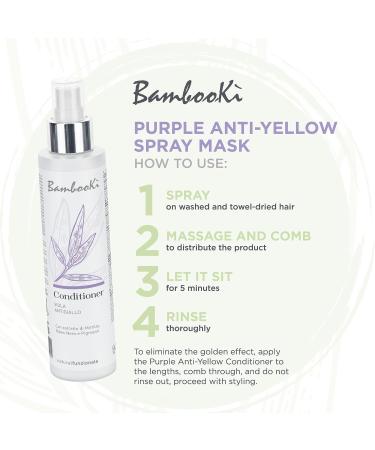Bambook Professional Mask and Shampoo Kit for Blonde and Gray Hair Neutralizing Yellow and Orange Reflections with Bamboo Keratin Coconut Oil SLS and Paraben Free - Buy Online on GoSupps.com