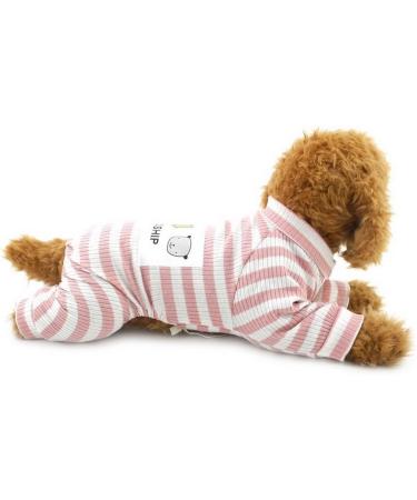 Zunea Striped Cotton Pajamas for Small Dogs - Cozy Autumn Sweatshirts & Outfits in Pink Size M  - Buy Online on GoSupps.com