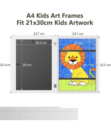 Vivikaya 2-Piece Synthetic Photo Frames for Children | A4 Art Frames for Kids' Drawings | Holds 150 Pictures - Ideal for Children's Room & School D cor - Buy Online on GoSupps.com