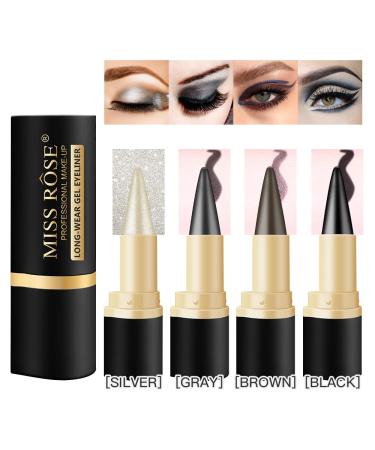 LOKFAR 2 Pcs Black Gel Eyeliner Set - Smudge Proof & Waterproof Matte Black Eye-liner Pencil for Women - Buy Online on GoSupps.com