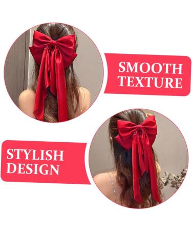 Gogogmee Satin Ribbon Hairpin Barrettes for Thick Hair Large Hair Bows for Big Hair Bows for Teen Hair Clips Barrettes Ponytail Clip Barrettes for Teen Hair Ribbon - Buy Online on GoSupps.com