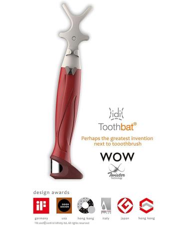 Toothbat WOW Dental Floss Holder - Perfect Oral Hygiene & Interdental Cleaning Tool (Red) for Healthy Teeth - Buy Online on GoSupps.com