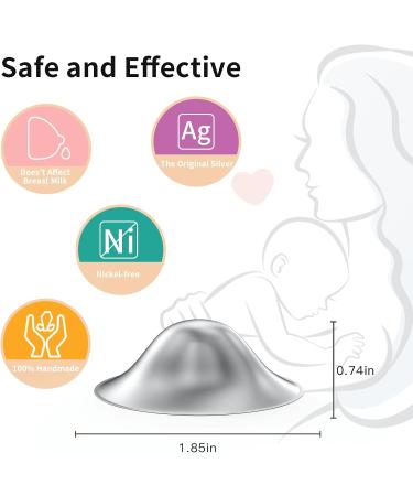 999 Silver Nipple Shields Nickle-free Silver Nipple Shields for Nursing Newborn Nursing Cover for Breastfeeding Protect and Soothe Breastfeeding Essentials Silver Nipple Cups - Buy Online on GoSupps.com