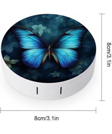 Buy Blue Butterfly Pattern Contact Lens Case - Travel Care Box for Lenses | International Shipping Available - Buy Online on GoSupps.com