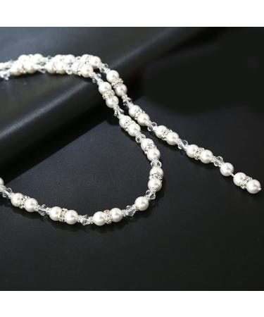 FXmimior Bridal Jewelry Backdrop Necklace - Exquisite Rhinestone Back Chain Jewelry for Women | Perfect Wedding Accessory - Buy Online on GoSupps.com