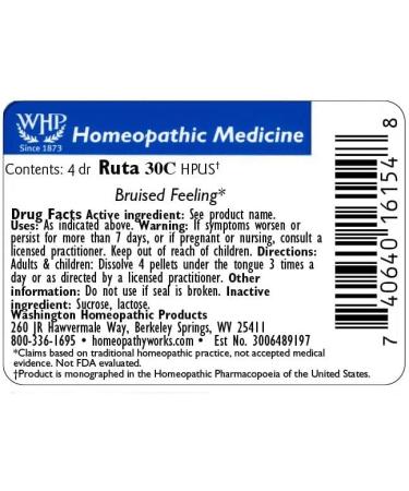 Ruta Graveolens 30C - 900 Pellets for Bruised Feeling | Authentic Homeopathic Remedy by America's Oldest Company - Buy Online on GoSupps.com