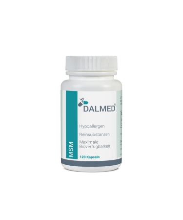 DALMED MSM 120 capsules 1 capsule contains 800 mg methylsulfonylmethane pharmaceutical quality without additives pure and highquality substances