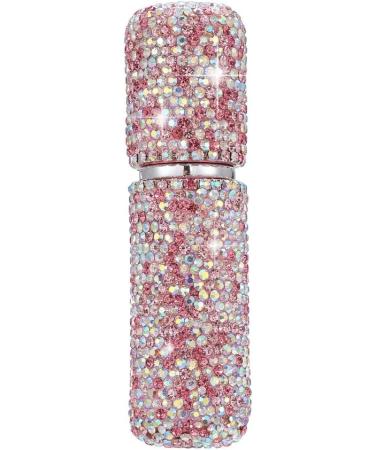Portable Mini Refillable Perfume Atomizer - 10ml Pink Shiny Diamonds Spray Bottle for Travel & Outgoing - Buy Online on GoSupps.com