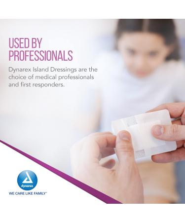 Dynarex Island Dressings - Sterile Wound & Blister Bandages | Highly Absorbent Adhesive 6 x6 25 Dressings per Box - Fast International Shipping - Buy Online on GoSupps.com