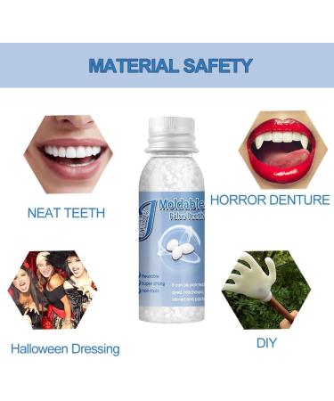 Provisional Dentures & Temporary Tooth Repair Set - Vampires Fake Dentures for Halloween & Cosplay (30ml) | International Shipping Available - Buy Online on GoSupps.com