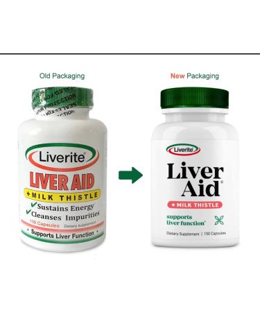 Liverite Liver Aid with Milk Thistle 150 Capsules - Liver Support and Cleanse for Improved Energy - Buy Online on GoSupps.com