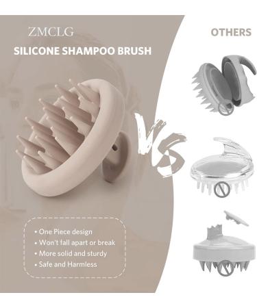 ZMCLG Silicone Scalp Massage Brush - Peeling Head Massage & Hair Growth Stimulator | Wet & Dry Shampoo Brush in Beige - Buy Online on GoSupps.com