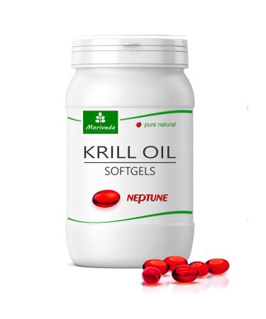 MoriVeda Neptune Krill Oil Capsules I Omega 3-6-9 astaxanthin antioxidants & Vitamin E I ISO and MSC Certified I 90 softgels 90 pieces