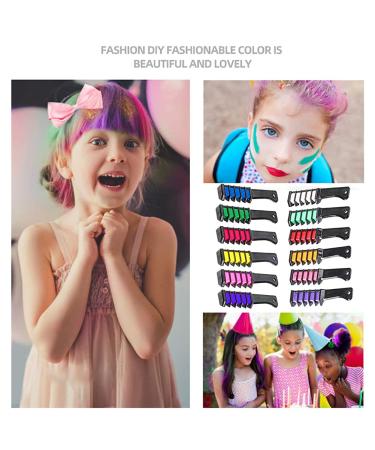 12-Color Hair Chalk Comb Set for Girls | Temporary, Washable Hairdressing Kit for Kids Birthday Party, Cosplay, DIY | Ages 4-10 - Buy Online on GoSupps.com