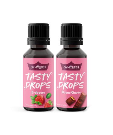 GymQueen Tasty Drops Strawberry & Bueno Queen 2x30ml Flavour Drops without calories Strawberry + Bueno Queen 30 ml (pack of 2)