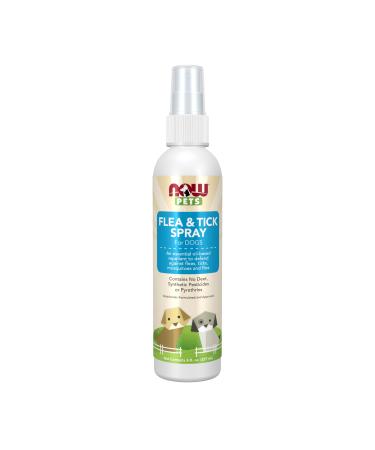 NOW Foods Pet Health Flea and Tick Spray For Dogs Essential Oil Based Repellent No Deet 8-Ounce