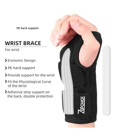 ZEPOHCK Adjustable Wrist Brace for Tendonitis & Arthritis Relief | Left Hand Large Support Splint - Ideal for Men & Women - Buy Online on GoSupps.com