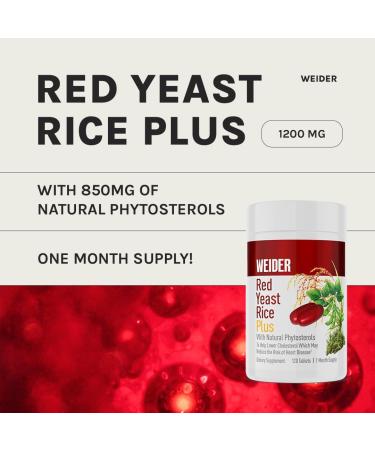 Weider Red Yeast Rice Plus 1200 mg â€“ Natural Cholesterol Support Supplement - Buy Online on GoSupps.com