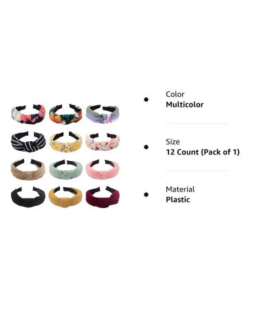 ACO-UINT 12 Pack Non-slip Knotted Headbands for Women - Fashionable and Soft Fabric Diademas Bow Headbands for Daily Wear - Ideal for Ladies and Girls - Buy Online on GoSupps.com
