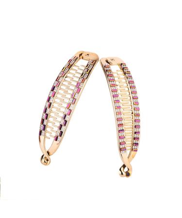 KALLORY 3pcs Rhinestone Horsetail Wild Pins Set - Women's Vertical Hair Accessories with Golden Clincher - Perfect Birthday Gift - Buy Online on GoSupps.com