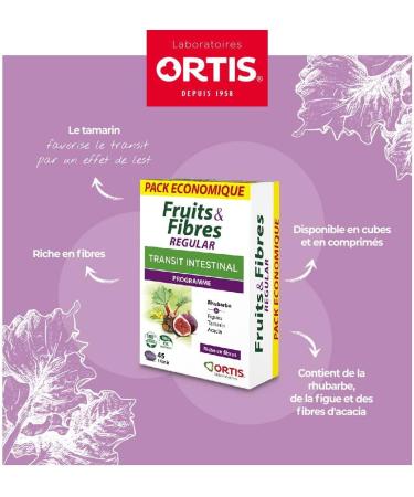 Ortis - Fruits & Fibres Regular Pack Economique 45 Comprim s - Compl ment Alimentaire pour Favoriser le Transit Intestinal - Paresse Intestinale R guli re - 100% Naturel base de Rhubarbe Sans saveur 45 unit (Lot de 1) - Buy Online on GoSupps.com