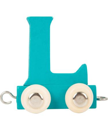 Colorful letting train |Colorful locomotive - colored wagons |Assemble the desired name |Holzzeisenbahn |Ebyreo Name of wood |Personalizable |Also as a gift set (color turquoise letter l) 12. l