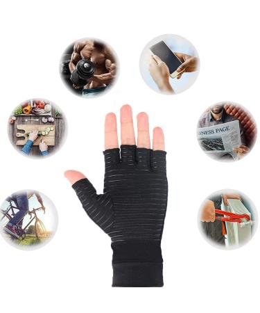 Copper Arthritis Gloves - Compression Gloves for Arthritis Relief in Hands & Fingers - Size Medium (1 Pair) Black - Buy Online on GoSupps.com