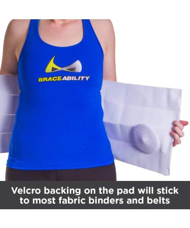 BraceAbility Hernia Belt Replacement Pad | Silicone & Soft Fabric Cover for Hernia Support | Fits Elastic Binders & Belts - Buy Online on GoSupps.com