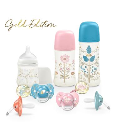 Suavinex Gold Edition Pacifier for 0-6 Months - Flat & Symmetrical Silicone SX Pro - Pink | International Shipping Available - Buy Online on GoSupps.com