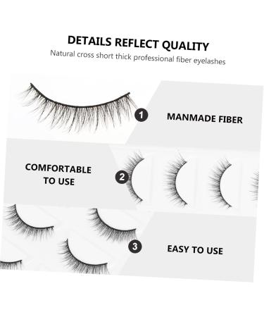 DOITOOL Natural False Eyelashes 5 Pairs Short Eyelash Artificial Fiber Extend Fluffy 6d Natural False Lashes 3.3x1x0.5cm Black - Buy Online on GoSupps.com