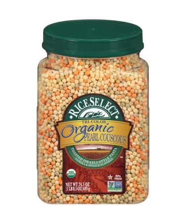 RiceSelect Organic Tri-Color Pearl Couscous, 24.5 Ounce (Pack of 1) , 904871SU 1.53 Pound (Pack of 1) Pearl Couscous Tri-Color Organic
