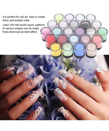 24 Colors Acrylic Powder Set for Nail Art | Crystal Nail Decoration & Builder Accessories for Studios & Home - Buy Online on GoSupps.com