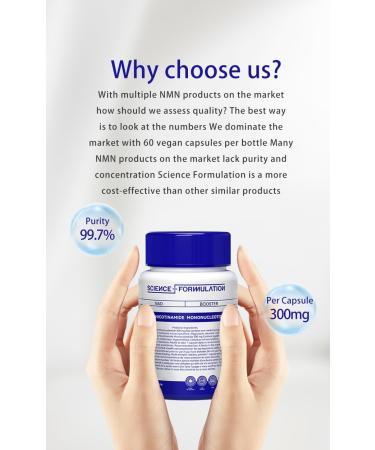 SCIENCE FORMULATION NMN 200mg - Highest Potency Available - Premium Supplement - Cellular Health - Boost NAD+ Supports Longevity - 99.9% Pure - Fast Absorption - Buy Online on GoSupps.com