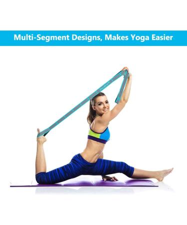 DEHUB Yoga Set - 8 Loop Stretch Belt for Hot Yoga | Washable Easy to Wear High Elasticity - Ideal Stretching Band in Blue - Buy Online on GoSupps.com