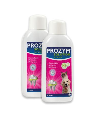 PROZYM - Pack of 2 Dental Solutions to dilute for Dogs and Cats - No. 1 among veterinarians - Fresh breath - Anti-tartar - Anti-Plaque - Healthy gums