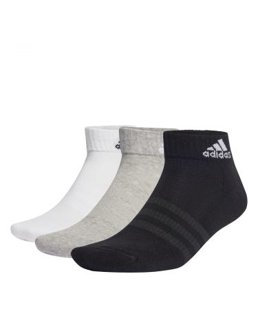 adidas Unisex Kids Cushioned Sportswear 6 Pairs Socks 28-30 medium grey heather/white/black