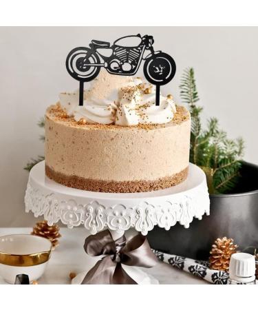 Silars 2pc Motorcycle Cake Topper - Happy Birthday Acrylic Decorations for Motorbike Enthusiasts - Buy Online on GoSupps.com