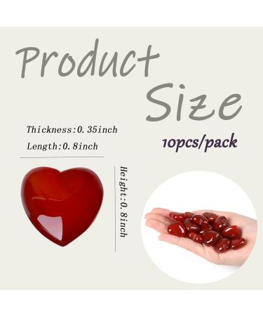 MAIBAOTA Red Agate Healing Crystals Gemstones Pocket Gifts Heart-Shaped Nature Spiritual Energy for Women Men Reiki Divination Balancing Yoga Meditation 10PCS - Buy Online on GoSupps.com