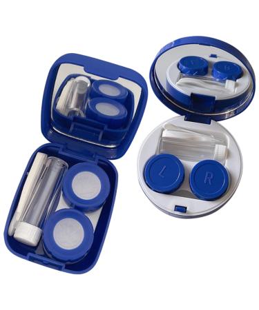 Homsfou 4 pieces colored contact lenses contact lens container with mirror mirror container for contact lenses contact lens container made of plastic contact lens holder case simple