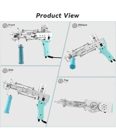 FancyBant Tufting Gun  2 in 1 Rug Gun Cut Pile and Loop Pile Rug Tufting Gun Kit  Handheld Knitting Rug Gun with Yarn Tufting Cloth Backing Cloth Tools Kit (Heart Green) Heart Green(Full Set) - Buy Online on GoSupps.com