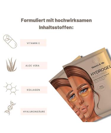 Buy Sisters & Me Hyaluron Anti-Aging Eye Pads - Dark Circle Removal & Intensive Moisture with Vitamin E & Aloe Vera - Cool Eye Masks for All Skin Types - International Shipping Available - Buy Online on GoSupps.com