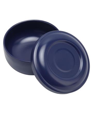 Men's Dark Blue Wide-Necked Plastic Soap Bowl - Perfect for Shaving Soap and Foam - Buy Online on GoSupps.com