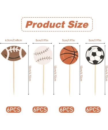 24 Pack Sports Cupcake Toppers Basketball Cupcake Toppers Soccer Football Cupcake Toppers Baseball Rugby Cupcake Picks Ball Sports Cupcake Picks for Sports Theme Boy Birthday Party Decorations - Buy Online on GoSupps.com