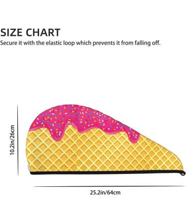 Hair Towel Wrap - Quick-Dry Turban with Button | Red Ice Cream Hair Drying Towel - Buy Online on GoSupps.com