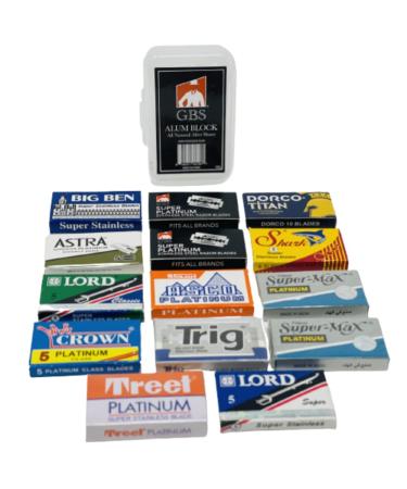 G.B.S Pack of 100 Extremely Sharp Blades and Alum Block